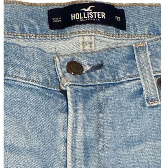 Hollister California Distressed Denim Shorts Size 33 Light Wash - Picture 4 of 5